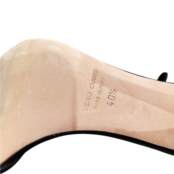 Club Monaco Casey Black sandal 4.5 inch Heels calf fur & leather Italy EU 40.5 - Picture 8 of 9